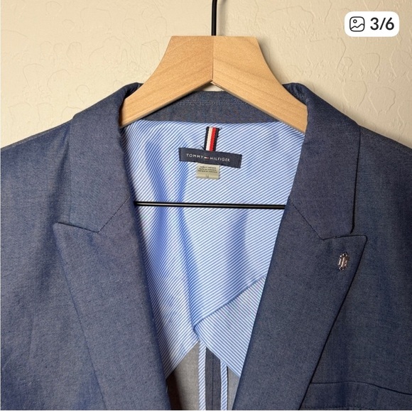 Tommy Hilfiger Classic Blue Denim Blazer, Size 16 - Picture 3 of 6
